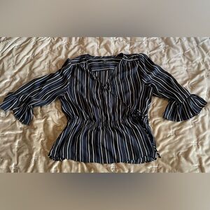 Ann Taylor Factory Faux Wrap Blouse, Size LP